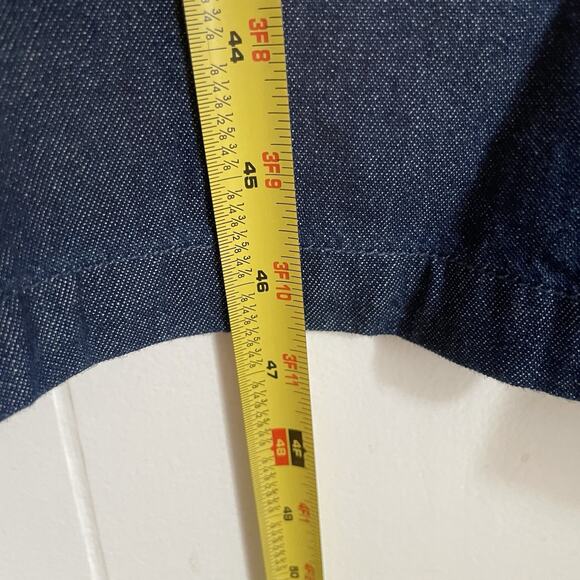 Vtg 90s Denim Maxi Dress XL Prairie Button Down Cowgirl Modest Cottagecore - Picture 9 of 9